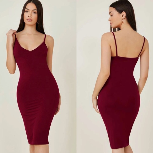 V neck cami strap midi dress heather gray - Picture 8 of 8